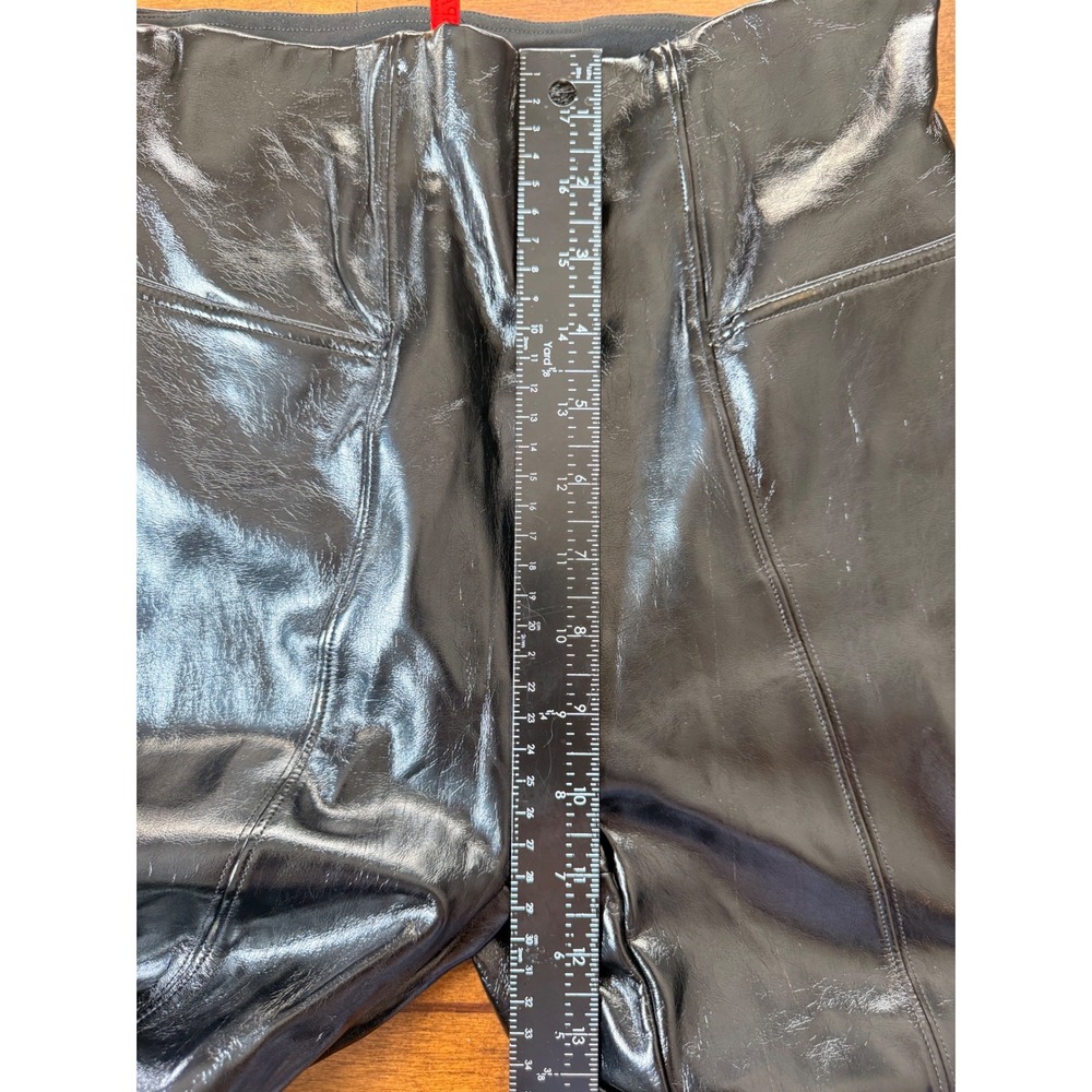 SPANX Patent Faux Leather Leggings Womens Small Black Shiny High Rise 20204R - Picture 5 of 6